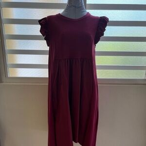 Red Sweater/Cotton dress